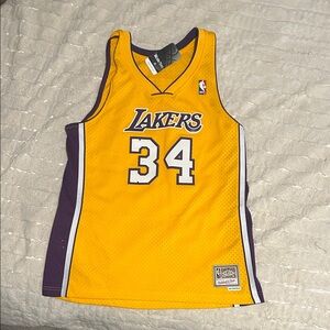 Mitchell & Ness Gold Lakers Jersey